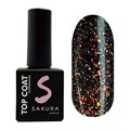 Топ для ногтей Sakura Top161 светоотражающий c хлопьями юкки, без липкого слоя, 9 мл Top161