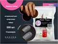 Гелевые типсы Sakura форма квадрат, цвет натуральный, 500 шт. TMS02