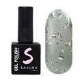 Гель-лак Sakura S296 с эффектом кошачий глаз и хлопьями юки, 9 мл S296