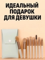 Набор кистей для макияжа, 8 предметов, голубой футляр kmn-8-blue