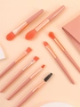 Набор кистей для макияжа, 8 предметов, розовый футляр kmn-8-pink