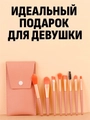 Набор кистей для макияжа, 8 предметов, розовый футляр kmn-8-pink
