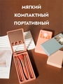 Набор кистей в пластиковом кейсе с зеркалом, цвет персик, 5шт kmn-022-persik
