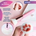 Кисть для макияжа, розовая, синтетика Km-001-pink