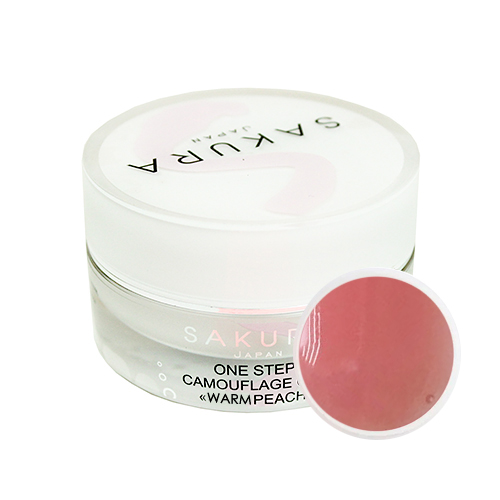 UV/LED Universal gel - Camouflage "Warm Peach" - камуфлирующий однофазный гель "Sakura" 15 гр.