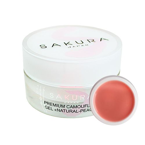 UV/LED Camouflage Premium Gel "Natural-Peach" - камуфлирующий гель "Натурально-персиковый" "Sakura" 15 гр.